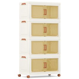 TYVI 280L Stackable Plastic Collapsible Storage Bins with Lids