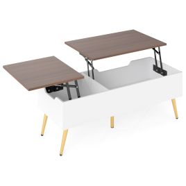 CAZE Lift Top Coffee Table Modern Center Table with 2 Hidden Storage Compartments-Walnut