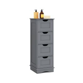 ULDA 4-Drawer Bathroom Cabinet Narrow Floor Standing Cabinet-Grey