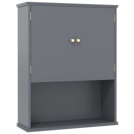 GARWYNNE Bathroom Wall Cabinet with Open Shelf and Adjustable Shelf-Grey