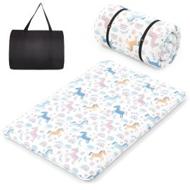 COREAR Japanese Floor Mattress with Washable Cover and Carry Bag-Rainbow-Compact Double
