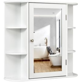 Bathroom Cabinet - 3-Tier Mirrored Wall Mounted Bathroom Cabinet-White