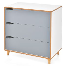 EUGENE Grey Chest of Drawers - Medium-sized, 3 Drawers