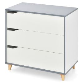 EUGENE White Chest of Drawers - Medium-sized, 3 Drawers