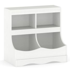 LENOR Multi-Bin Toy Storage Cabinet for Children's Room and Playroom-White