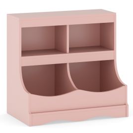 LENOR Multi-Bin Toy Storage Cabinet for Children's Room and Playroom-Pink