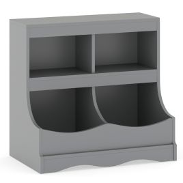 LENOR Multi-Bin Toy Storage Cabinet for Children's Room and Playroom-Grey