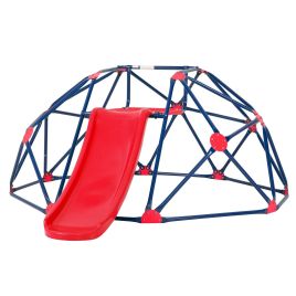 Geometric Dome Climber and Play Set with Slide for Outdoor - Red