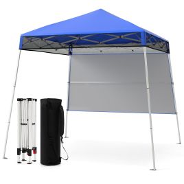 TYAVE Pop up Canopy Tent with 1 Sidewall Outdoor Easy Setup Folding Gazebo Shelter-Blue
