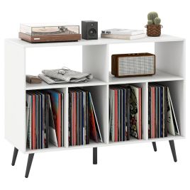 FORLIX Record Player Stand 3-Tier Turntable Stand-White