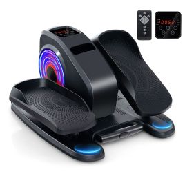 NORVALEON Under Desk Elliptical Machine with Display Screen and Remote Control-Red