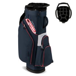 ULALXO Lightweight Golf Cart Bag with 14-Way Divider Top and Cooler Pocket-Navy