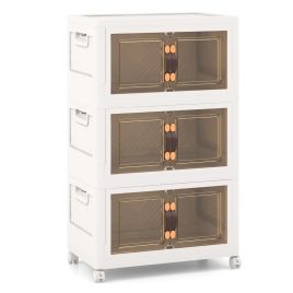 ENZEMO 27/34/44/59/78/92.5 Gal Stackable Storage Bins with Lockable Wheels-34 Gal-3-Tier