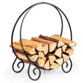 59 cm Firewood Rack Collapsible Log Hoop for Indoor Outdoor