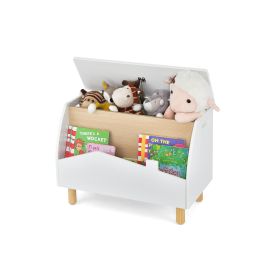 RETY Kids Toy Box with Safety Hinge for Playroom-White