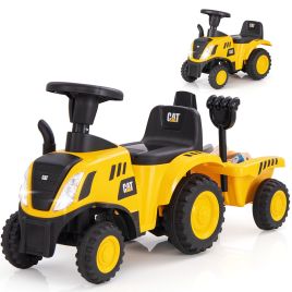 Kids Pedal Vehicle - Kids Ride on Tractor Licensed Caterpillar Foot to Floor Sliding Car-Yellow Black