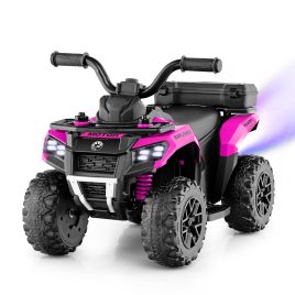 XORE 6V Kids Electric Quad Bike with Spray Function and Storage Box-Pink