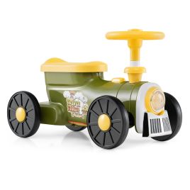 ORON Ride on Push Car Train with Sound Button and Storage Compartment-Green
