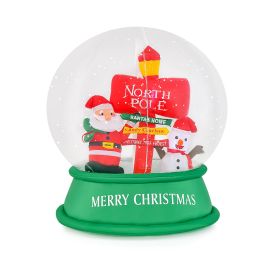 Light-up Christmas Crystal Ball Santa Snow Globe 126 cm - White