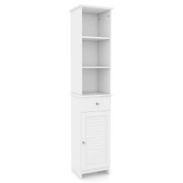 Bathroom Cabinet - Tall Bathroom Cabinet with Adjustable Shelves-White