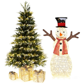 Christmas Wonderland Set, Tree, Snowman & Gift Boxes - Multicolour