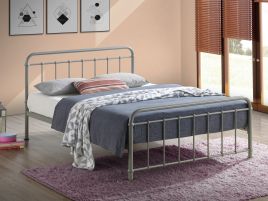 Small Double Bed - MIAVERA 4ft Metal Bed Pebble