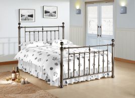 Double Bed - ALVERSTON 4ft6 Metal Bed Black Nickel