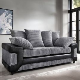 Eritrea 3 Seater Sofa - Black and Charcoal