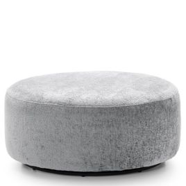 Gilliver Crushed Chenille Large Swivel Footstool - Light Grey