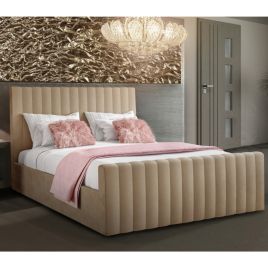Keesa Plush Velvet Bed - Mink in 5 Sizes