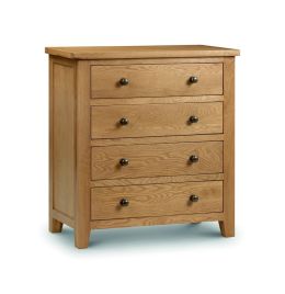 MARCH Oak Finish Chest of Drawers - Medium-sized, 4 Drawers
