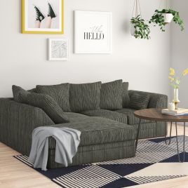 Mona Jumbo Cord Grey Corner Sofa