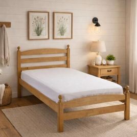 Moderna Classic Single Wooden Bed Frame - Single 3ft - Antique Pine