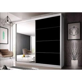 Sliding Wardrobe - MALTA I 2 Door Mirrored Wardrobe White Matt 183cm