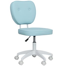 VONSETTA Vanity Office Chair PU Leather Computer Chair Blue