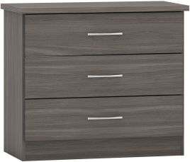 NEWBIGGIN II Black Chest of Drawers - Medium-sized, 3 Drawers