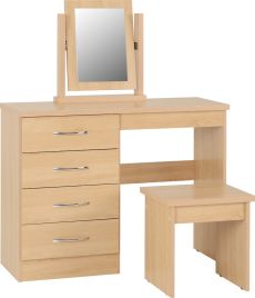 Nevada 4 Drawer Dressing Table Set - Sonoma Oak Effect