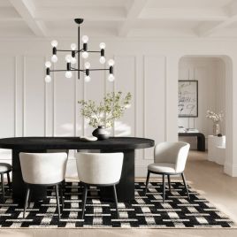 NUVEN Boucle Dining Chairs Set of 2 - Ivory