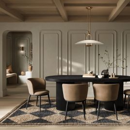 NUVEN Velvet Dining Chairs Set of 2 - Mole