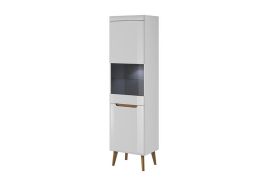 Serie Tall Display Cabinet - White Gloss
