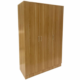 Wardrobe - SLEEK 3 Door Wardrobe Oak Finish 120cm
