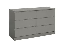Grey Chest of Drawers - OPAL Large Chest  6 Drawers  Double Chest