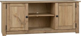 Panama 2 Door 1 Shelf Flat Screen TV Unit - Natural Wax