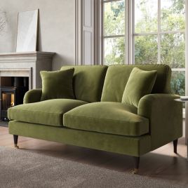 PAYTON Velvet 2 Seater Sofa - Olive Green