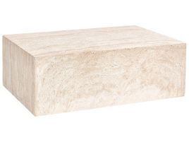 RUNFORD Travertine Effect Rectangular Coffee Table - Beige