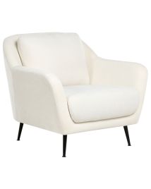 CLIFTONWELL Chenille Fabric Armchair - White