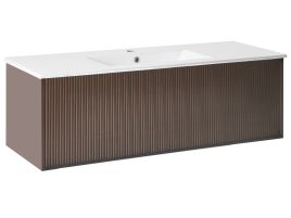 ASHBOURNEWELL Wall Mounted Vanity Unit with Basin - Brown