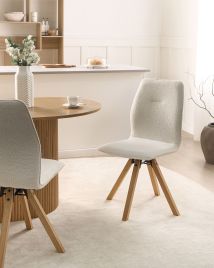 DAMAXO Boucle Dining Chairs Set of 2 - Off White