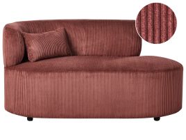 STONEDEN Corduroy Fabric Left-Hand Chaise Lounge - Red
