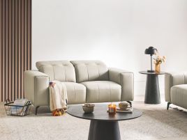 BANUXA Vegan Leather 2 Seater Sofa - Light Beige
